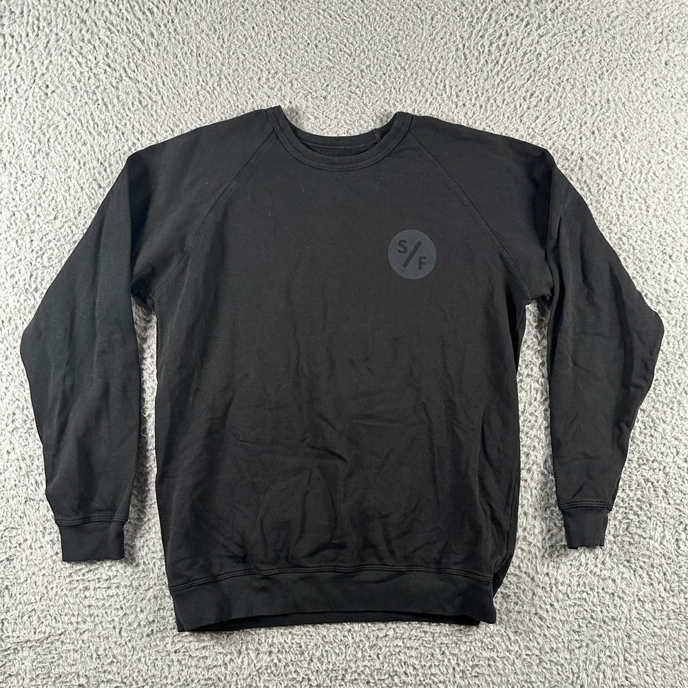 SurfRider Foundation Sweatshirt Size Small Black Double‎ Sided Logo Beach